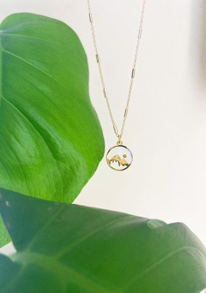 Gold Mustard Seed Mountain Necklace